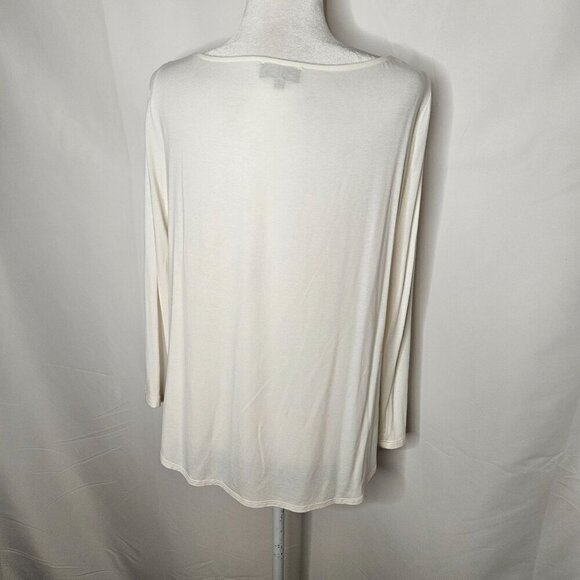 Hale Bob Size Medium White Embroidered Long Sleeve Feminine Blouse Top - Picture 3 of 8